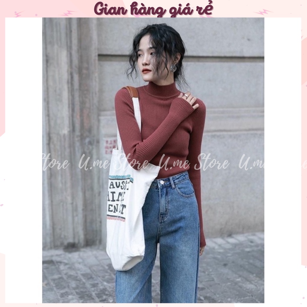 Áo len tăm body cao cổ 3cm dày dặn giữ nhiệt Áo len cổ cao nhiều màu cao cấp cho nữ | BigBuy360 - bigbuy360.vn