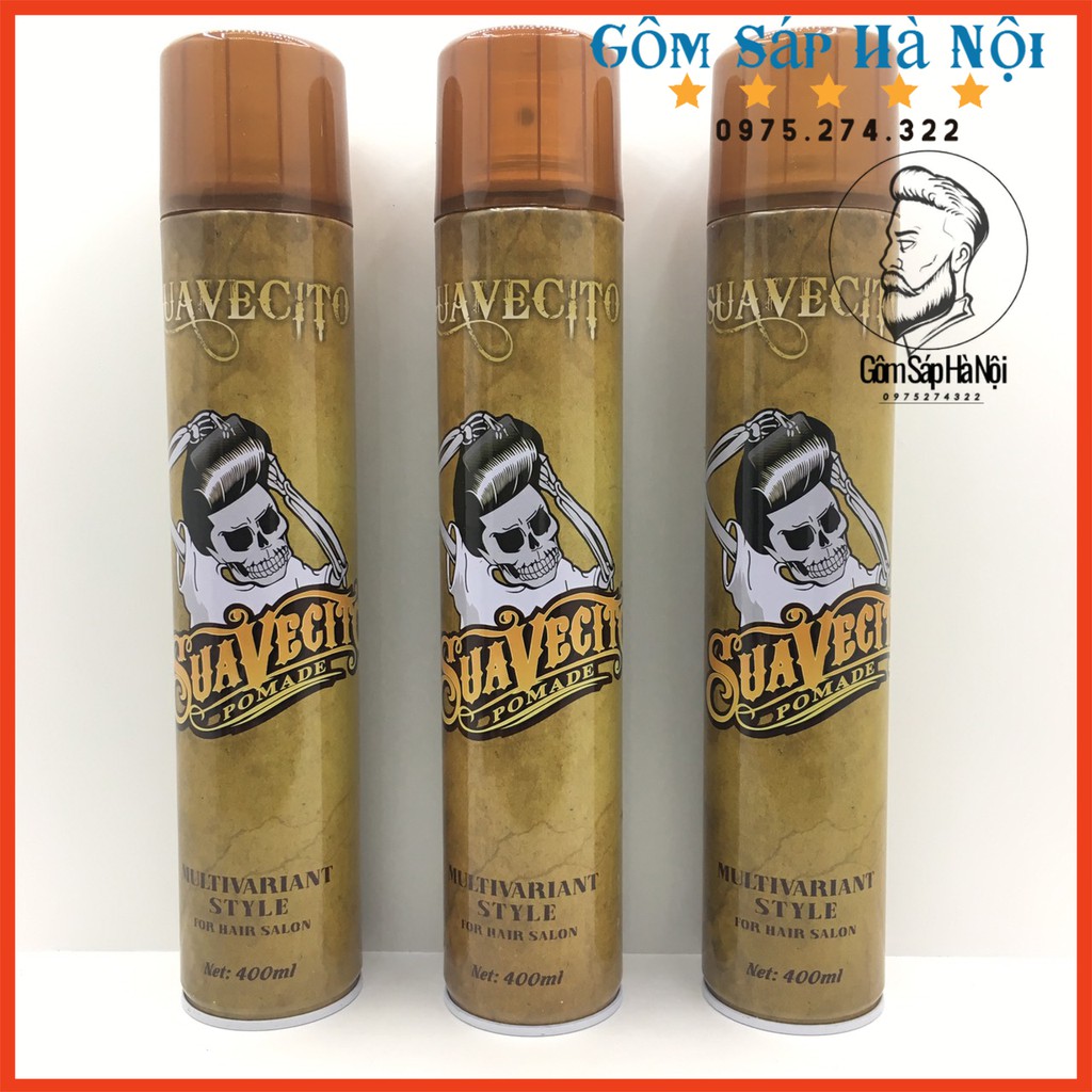 ComBo 3 GôM XỊT TÓC GIỮ NẾP TÓC CỨNG SUAVECITO 400ML