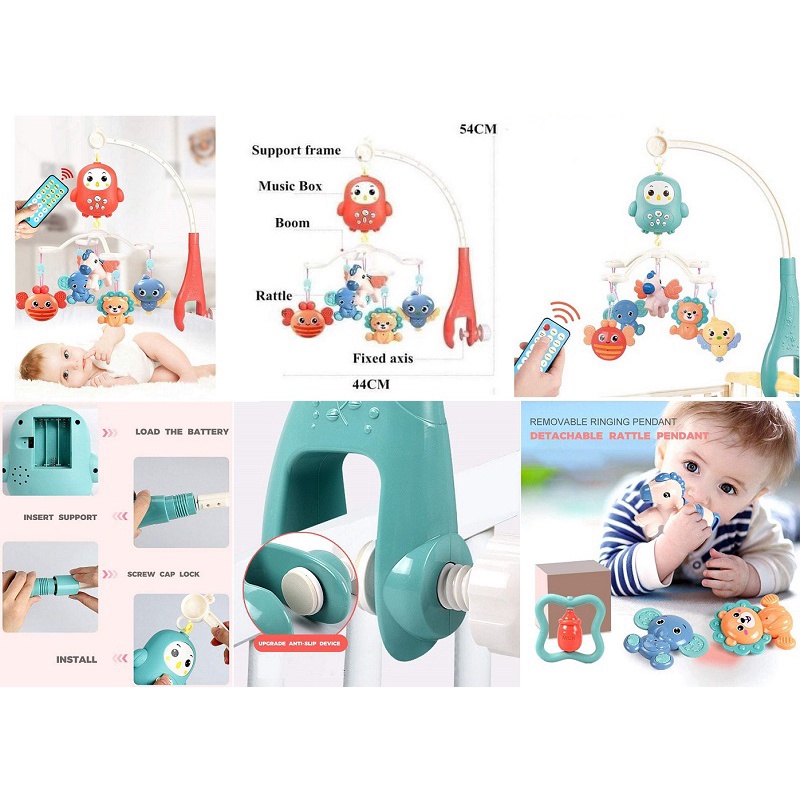 Đồ Chơi Lục Lạc Âm Nhạc Treo Nôi/Giường Ngủ Di Động Có Nhạc Cho Bé