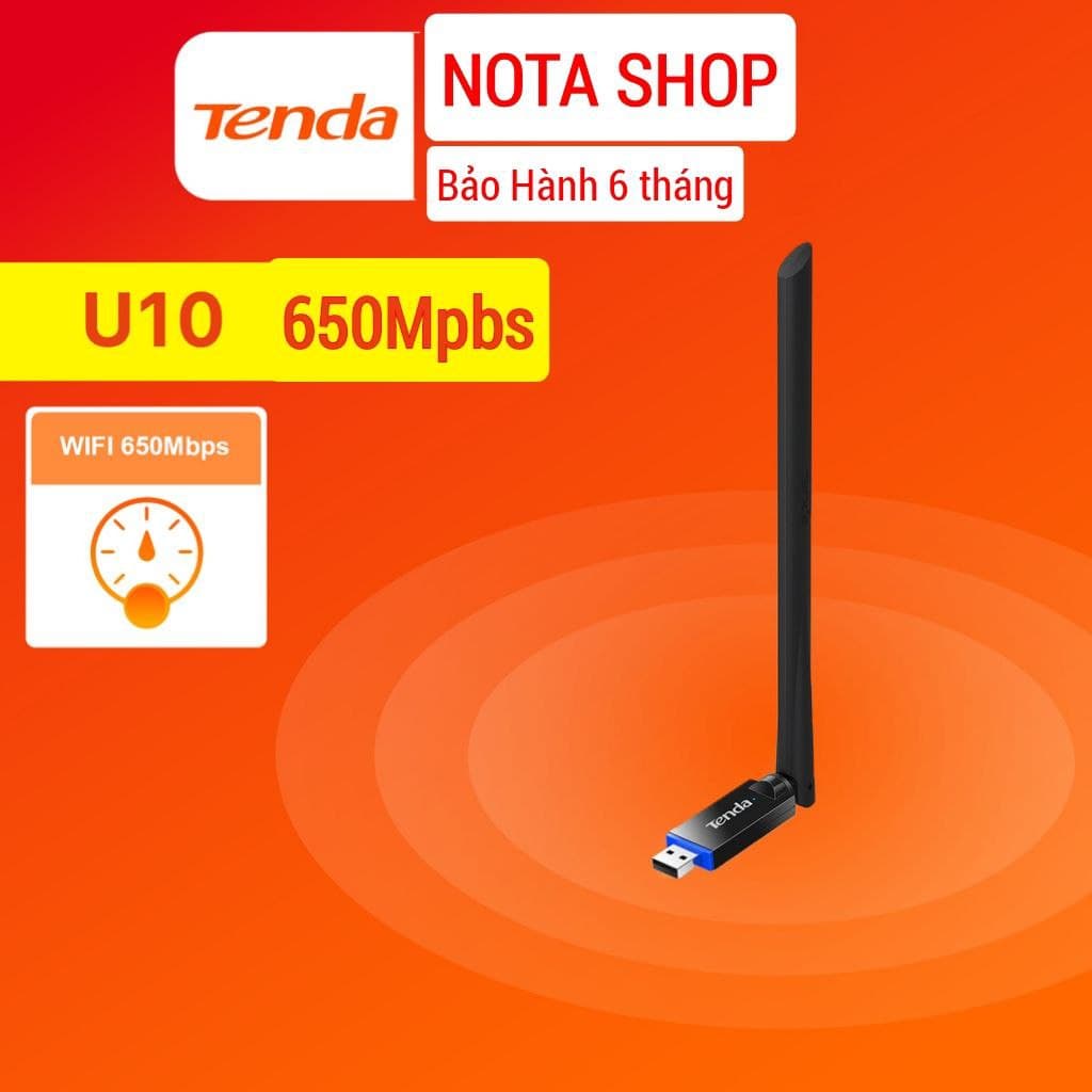 USB WiFi Tenda U2 150Mb 2.4G - U10 5G 600Mb hút sóng kích WiFi cho PC máy bàn chơi gaming làm việc