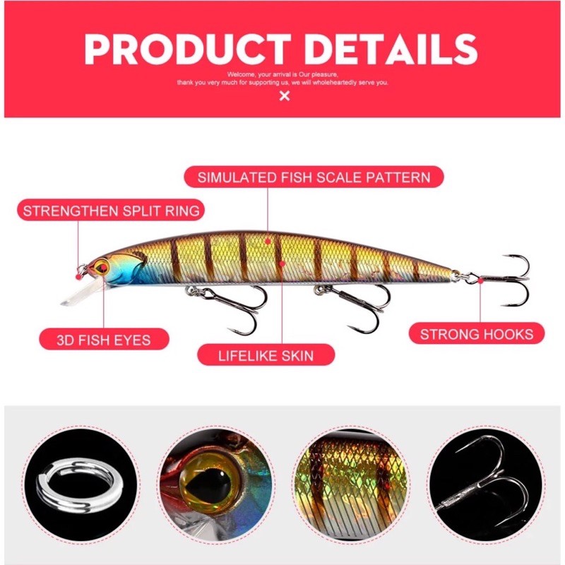 mồi câu cá chẽm, cá hồng Minow king dom 3523