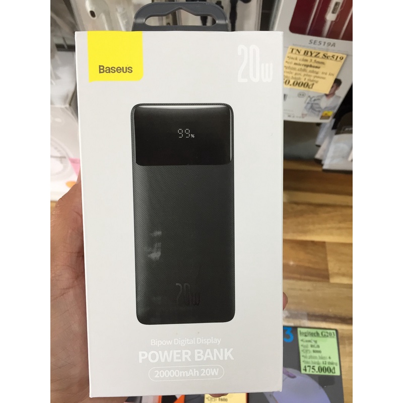 Sạc dự phòng 20000mAh Baseus Bipow Digital Display PPBD20K