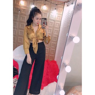 Áo cổ phi buộc nơ siêu sexy
