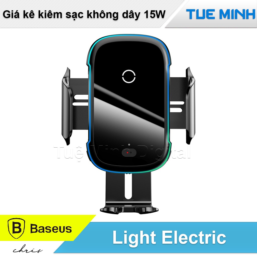 BN Bộ đế giữ điện thoại tiêu tiêu dùng trên xe hơi Baseus Light Electric Holder Wireless Charger 15W 4 1