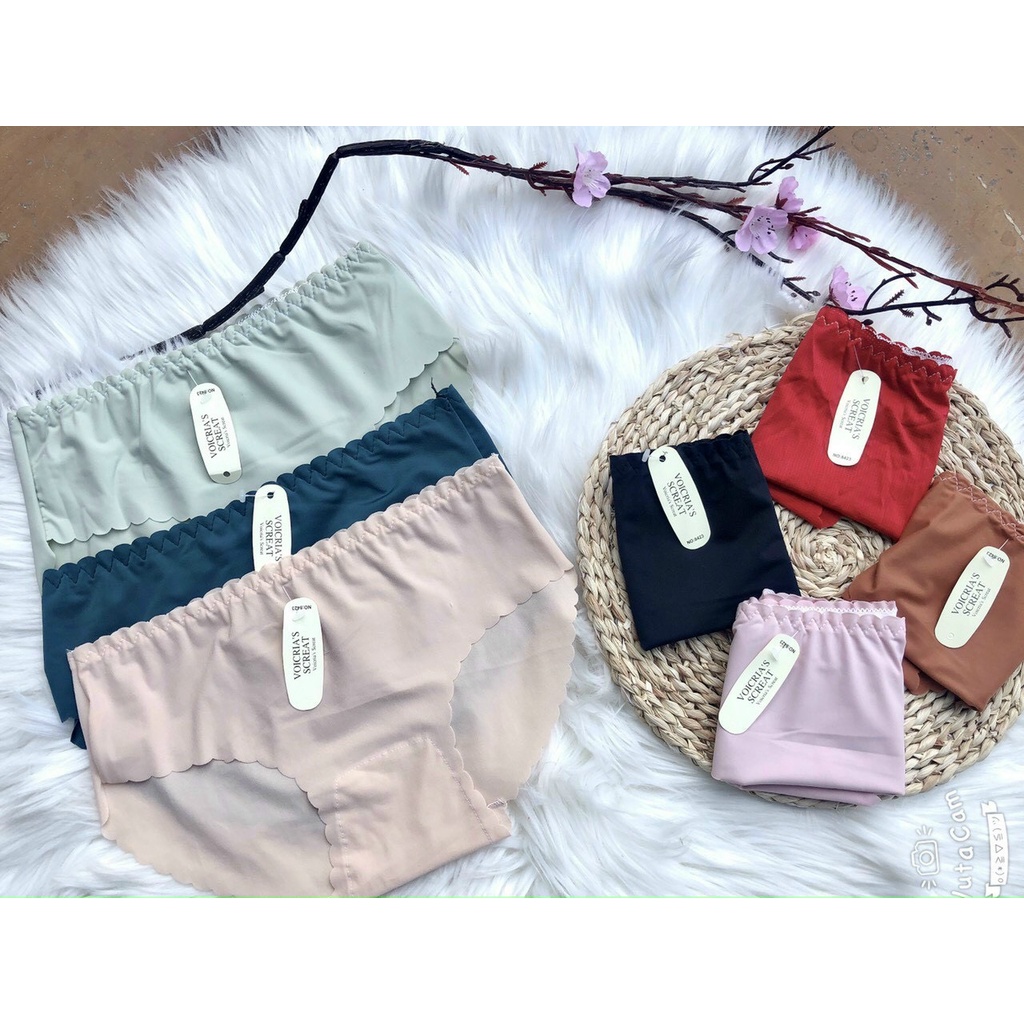 Quần lót nữ rẻ đẹp 💖𝑭𝑹𝑬𝑬𝑺𝑯𝑰𝑷💖 Quần lót thun lạnh đúc su siêu nhẹ cạp viền
