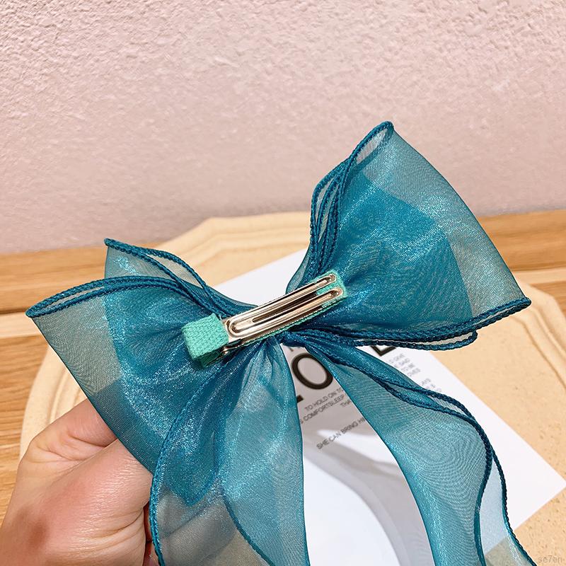 Set 7 kẹp tóc nơ màu trơn thời trang xinh xắn cho bé gái