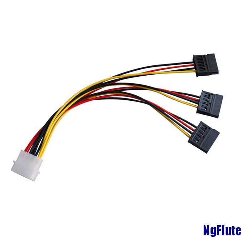 Dây Cáp Nối Dài Chuyển Đổi Nguồn Điện 4 Pin Ide Molex Sang 3 Serial Ata Sata