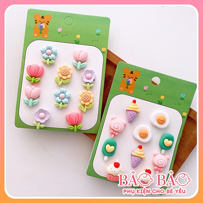 Set 10 chun buộc tóc xinh xắn nhiều hình cho bé gái phong cách Hàn Quốc