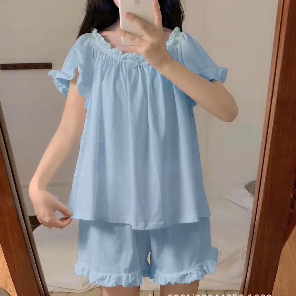Pijama Bộ Đồ Ngủ Nữ Mặc Ở Nhà Quần Ngắn Áo Cộc Tay Chun Vải Co Giãn 4 Mùa Hè Xuân Thu Đi Chơi BĐN89