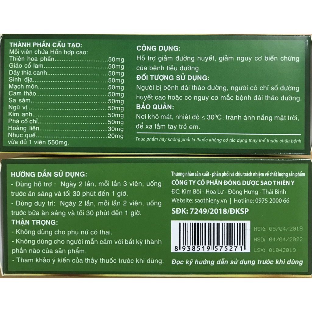 An Đường Sao Thiên Y giảm đường huyết, giảm nguy cơ biến chứng của bệnh tiểu đường