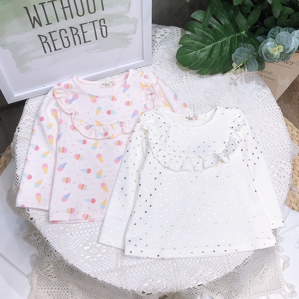Áo thu cotton mềm cho bé gái từ 1-5 tuổi