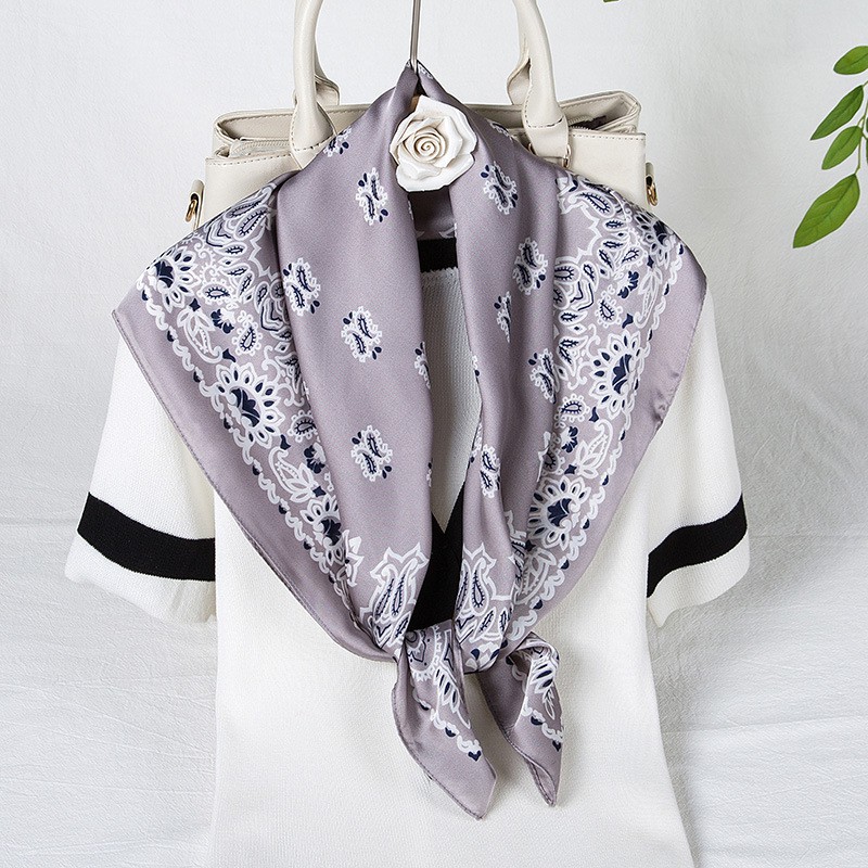 Khăn Lụa Vuông Quàng Cổ Nữ Đẹp - Turban Bandana Quấn Làm Áo BLACKPINK Họa Tiết Chấm Bi Vintage Phong Cách Hàn Quốc