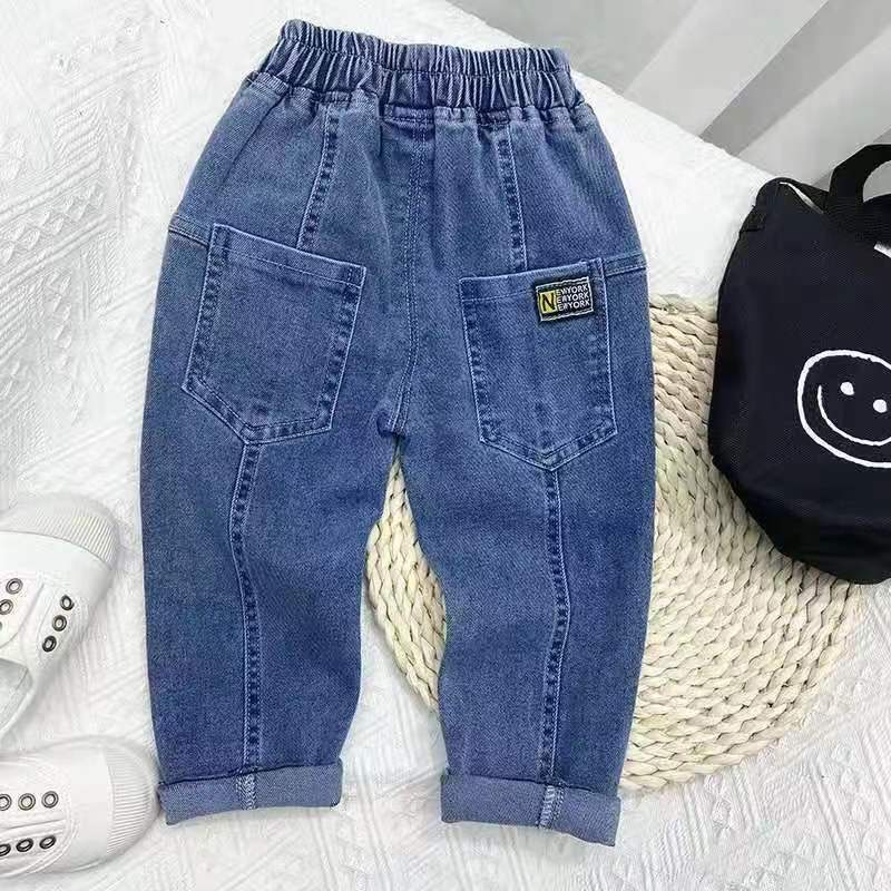 Quần Jean Dài Mềm Mại Co Giãn Phong Cách Thời Trang Thu Đông 2022 Cho Bé Trai