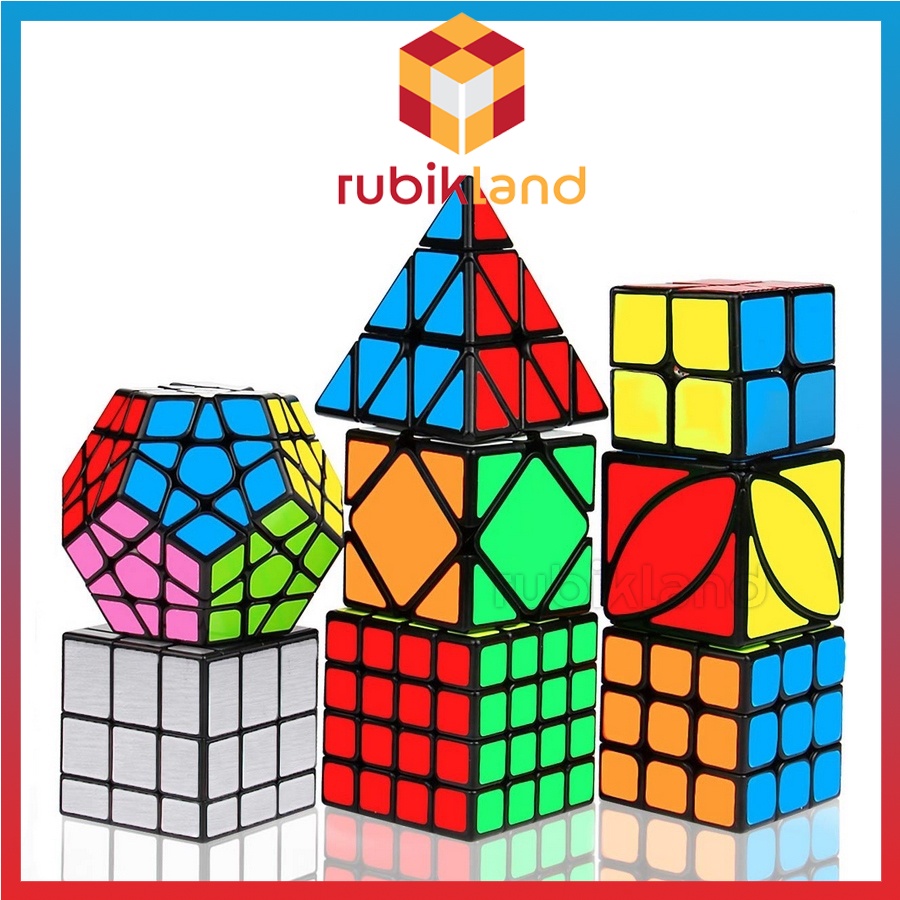 Rubik Viền Đen QiYi 2×2 3×3 4×4 5×5 Pyraminx Megaminx Skewb Mirror Ivy Đồ Chơi Trí Tuệ Rubic