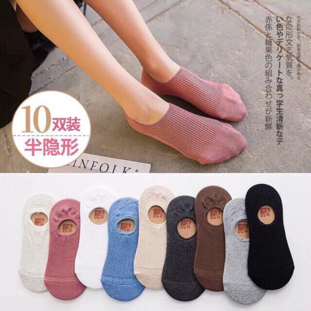 COMBO 5 ĐÔI TẤT GÂN CỔ NGẮN HÀN QUỐC