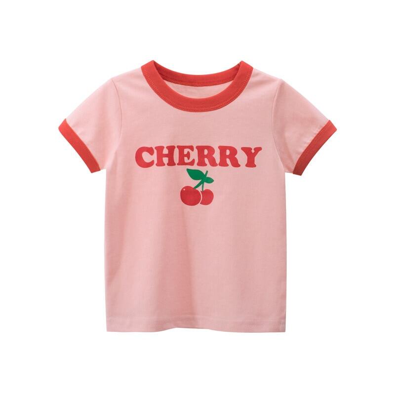 Áo Thun NgắN Tay HìNh Quả Cherry Cho Bé GáI (3-7 TuổI)