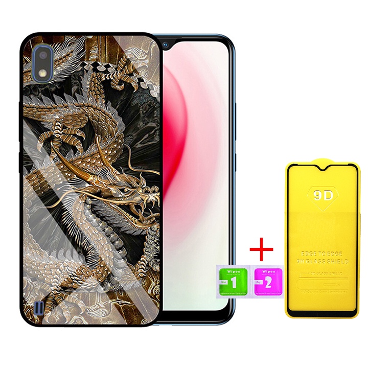 Combo Ốp lưng SAMSUNG A10 + 1 kính cường lực full màn hình, Kính 3D sang trọng Không nhòe, không phai ( Tim shop )