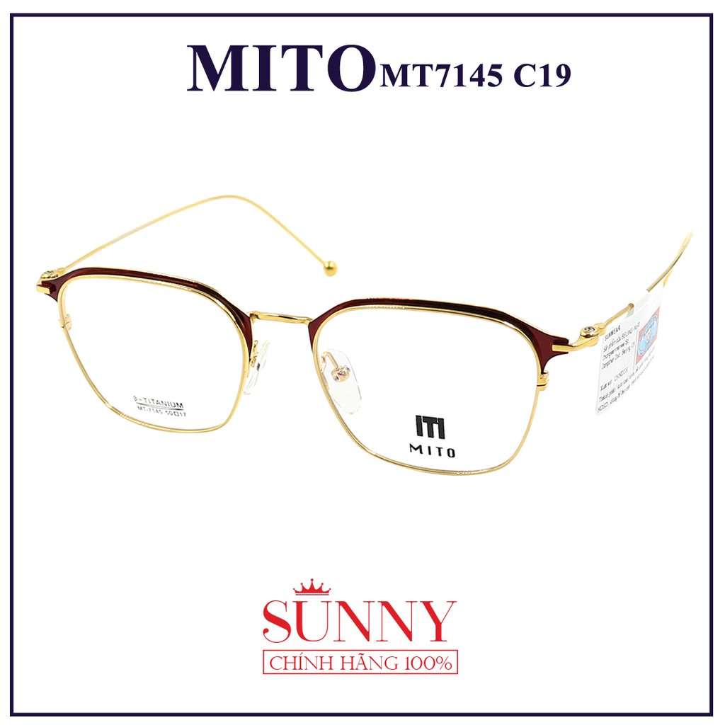 MT7145  - Gọng kính Mito unisex (nhiều màu) chính hãng Italia - - kèm tem chống hàng giả do bộ công an cấp