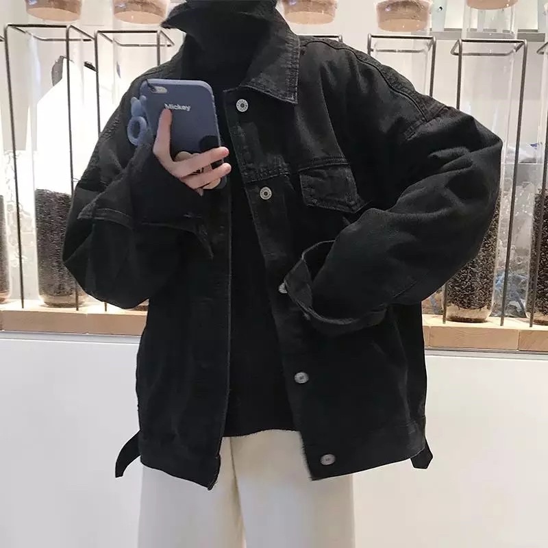 Áo Khoác Jeans bò Denim Jacket Fashion Unisex Màu Jeans xanh và đen