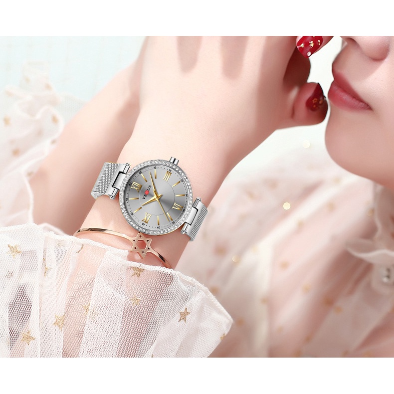 ĐỒNG HỒ NỮ VENUS KOREA Viền Đá Sang Trọng + TẶNG HỘP & PIN + BẢO HÀNH 12 THÁNG