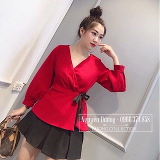 Set áo váy phong cách hàn đỏ xinh