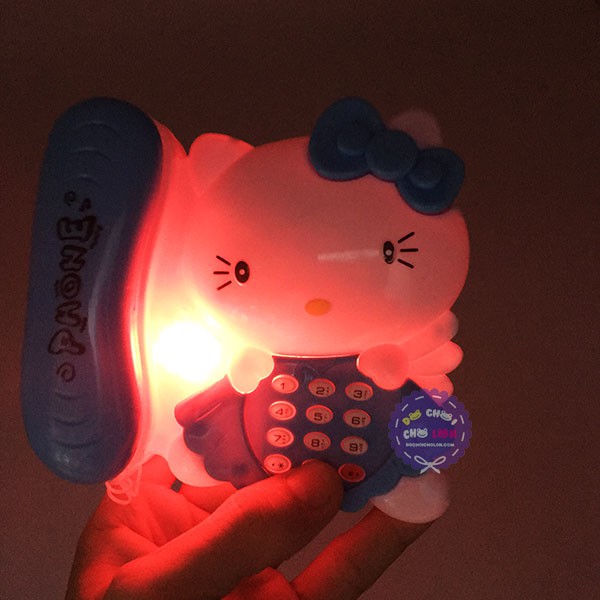 Đồ chơi điện thoại bàn mèo Kitty dùng pin có đèn nhạc 988-2A