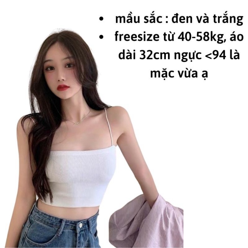 Áo 2 dây sợi bún croptop thể thao dáng ôm thun gân, áo bra cotton mặc trong cao cấp giá rẻ 002 đổi trả nếu không hài lòn | BigBuy360 - bigbuy360.vn