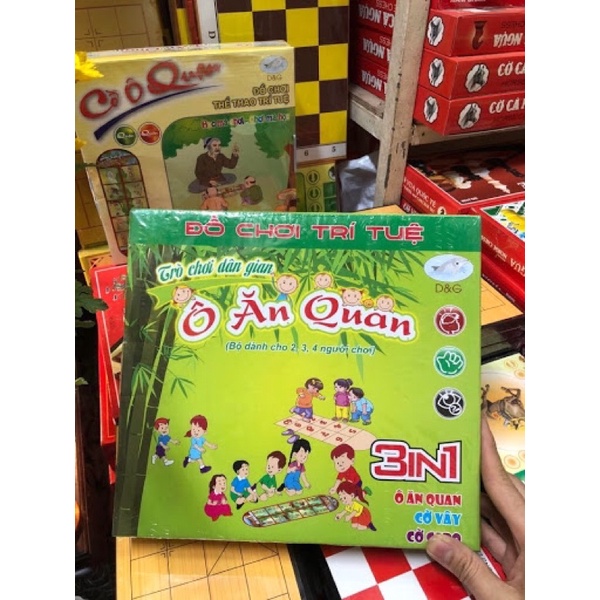 Bộ Đồ Chơi Trí Tuệ 3N1 Ô ăn quan, cờ vây, cờ caro cho bé