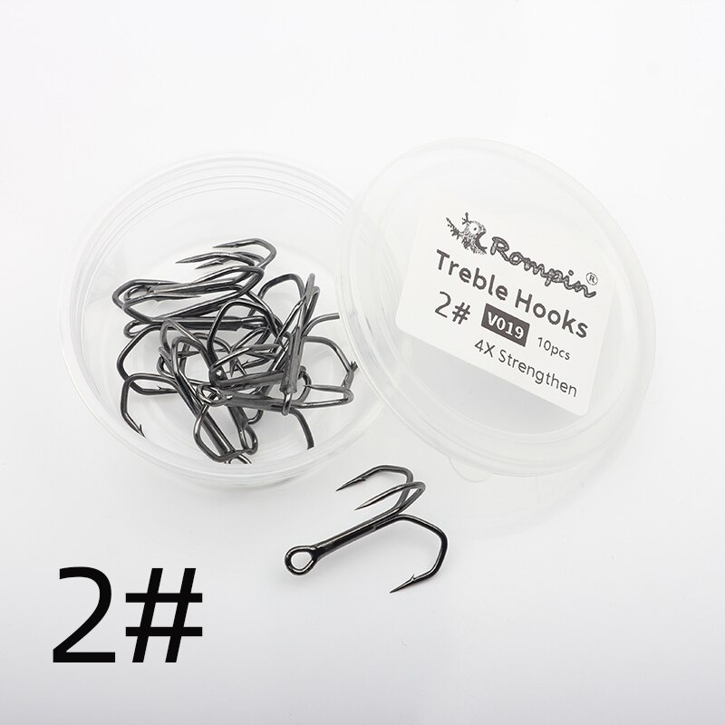 Hộp 10 lưỡi câu cá bằng thép carbon 2 / 4 / 6 / 8 / 10 / 12 / 14 V019 chuyên dụng