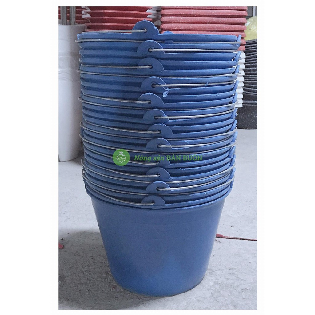 20 Xô nhựa Xanh Lam - Xô Nhựa Đựng Nước, Tưới Cây, Xách Hồ, Xách Vữa, Đựng Đồ, Có Quai Xách, Kích Thước 28x18Cm