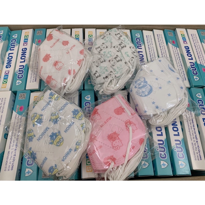 Khẩu trang N95 trẻ em, khẩu trang y tế kháng khuẩn, Hộp 10 cái màu ngẫu nhiên