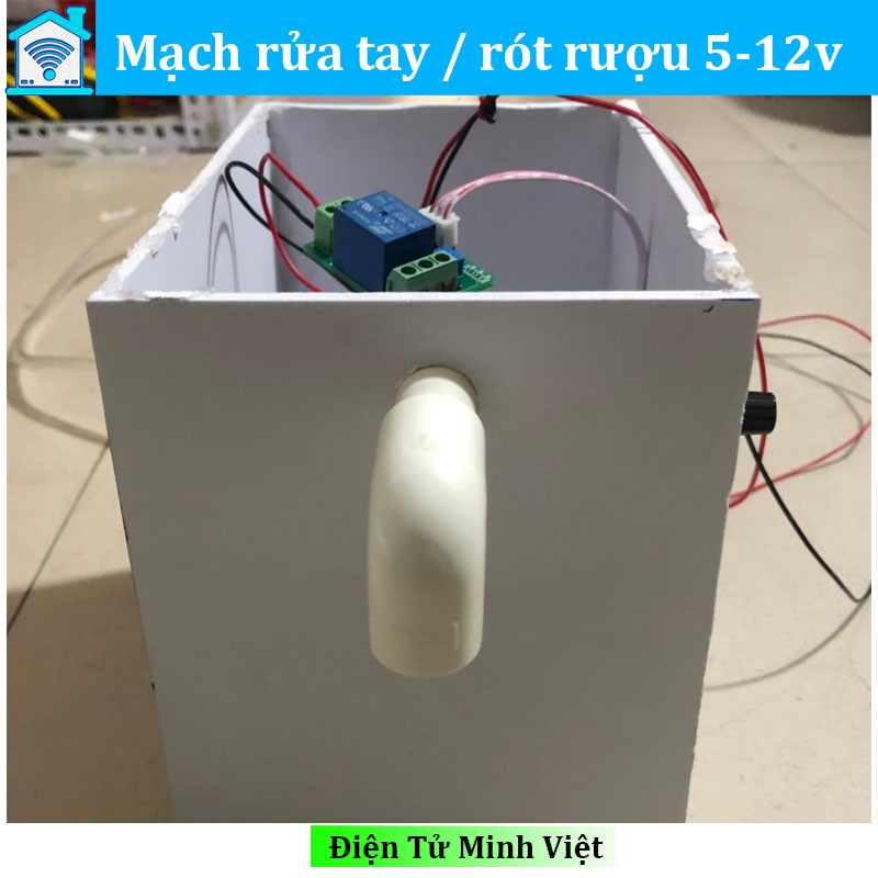 COMBO Mạch Trễ Máy Rửa Tay Tự Động 5V-12v - Rót Rượu Dùng Cảm Biến Gần