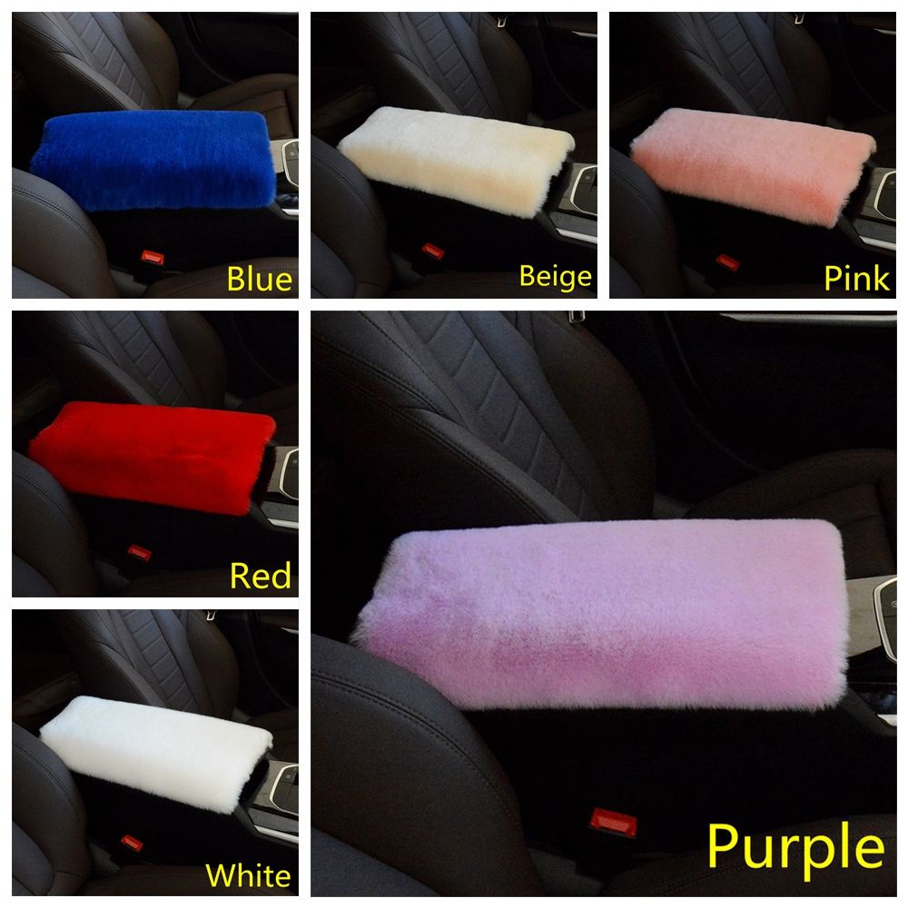 Đệm lót tay vịn bằng lông thỏ mềm mại nhiều màu cho xe hơi