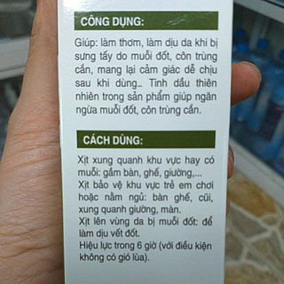 Xịt muỗi thảo dược cho trẻ em