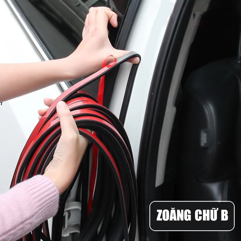 Zoăng cao su dán viền cửa chữ B chống ồn, chống bụi cao cấp cho ô tô, Giá 1 Mét