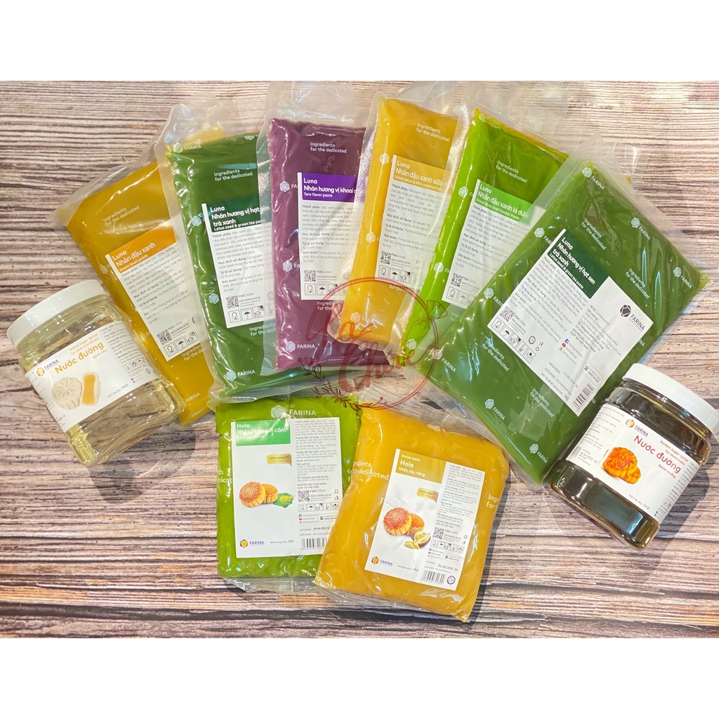 Nhân Làm Bánh Trung Thu Sên Sẵn FARINA Luna/Hola đầy đủ các vị 500gr/1kg