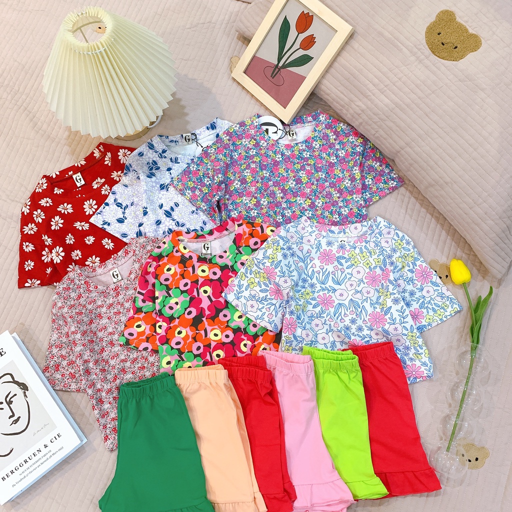 Lyvyshop - (Cotton SG chính phẩm) Bộ quần áo bé gái siêu dễ thương cho bé từ 09-28kg