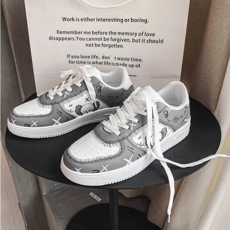 Giày Nam Custom Air Jordan Da Cao Cấp In Nhiệt Không Phai, Giày Sneaker Bản Trung Siêu Đẹp, Giày bearbrick