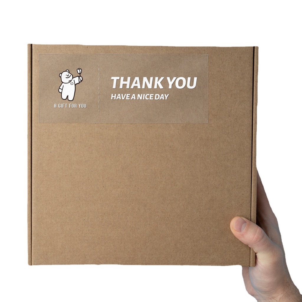 Tem Decal dán thankyou, miếng dán cám ơn dán hộp carton niêm phong