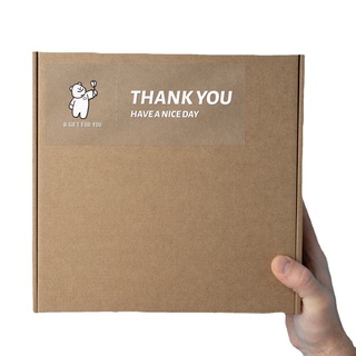 50 Tem Decal dán thankyou, miếng dán cám ơn dán hộp carton niêm phong