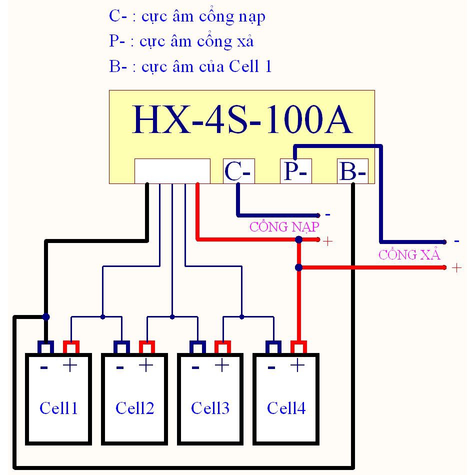 Mạch bảo vệ pin 3.2v HX-4s-F100a
