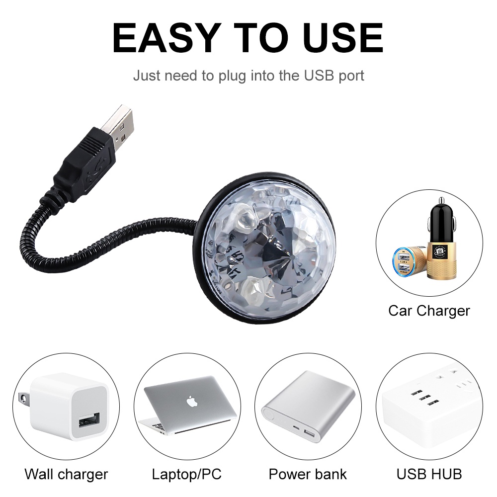 Điện Thoại Đèn LED RGB Cổng USB Điều Khiển Bằng Nhạc Trang Trí Đa Ứng Dụng