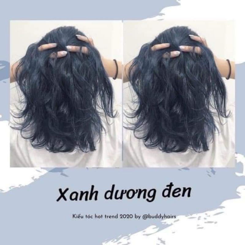 Thuốc Nhuộm Tóc Xanh Dương Đen  Thuốc Nhuộm Màu Hàn Quốc- Tặng Kèm Oxy Và Gang Tay