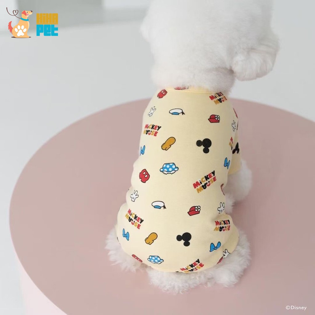 Áo Thun Ba Lỗ Mát Mẻ Chó Mèo Hoạ Tiết Mickey Quần Áo Thú Cưng Cao Cấp Hihapet.