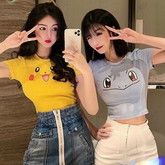 Áo Kiểu Nữ Body Croptop Pikachu