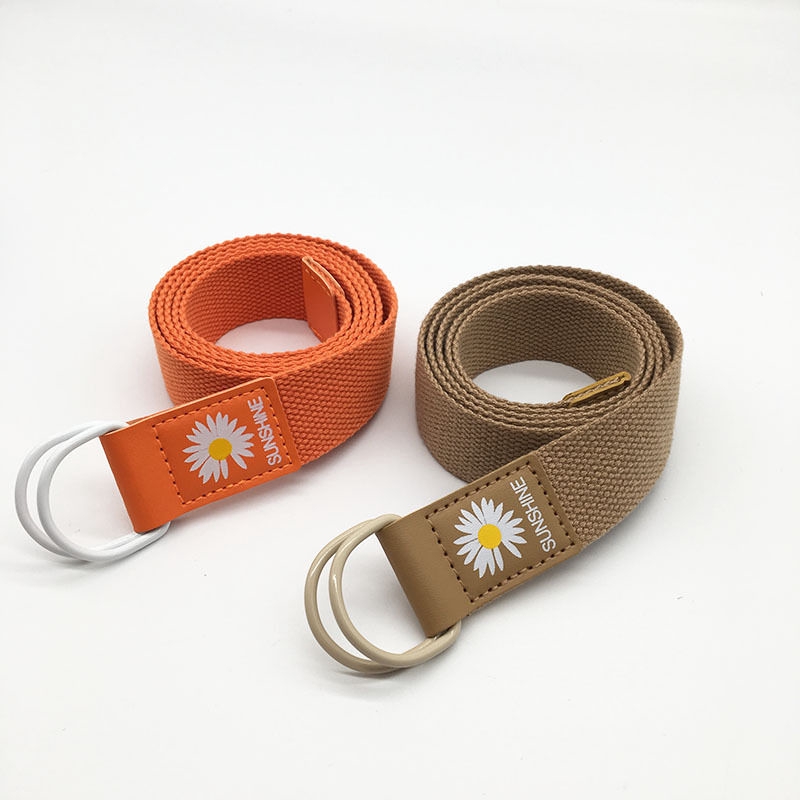 Thắt Lưng Vải Canvas Phối Khóa Chữ D Thời Trang Cho Nam Nữ