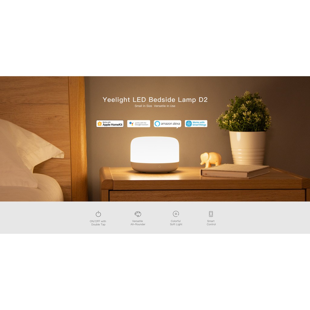 Đèn ngủ thông minh RGB 16 triệu màu trang trí phòng ngủ hộp tròn Xiaomi Yeelight, YLCT01YL, SHS Vietnam