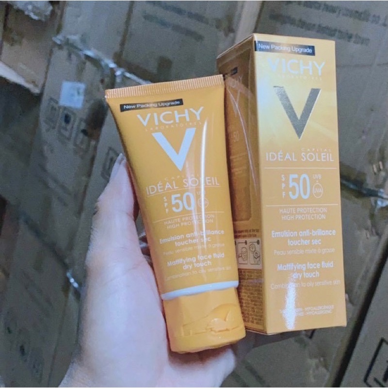kem chống nắng không gây nhờn rít không màu spf50 vichy capital 50ml