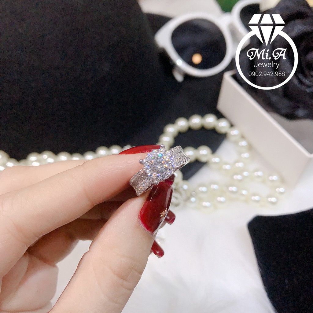 Nhẫn bạc ý 925 cao cấp hột mỹ nhân tạo Mã N021