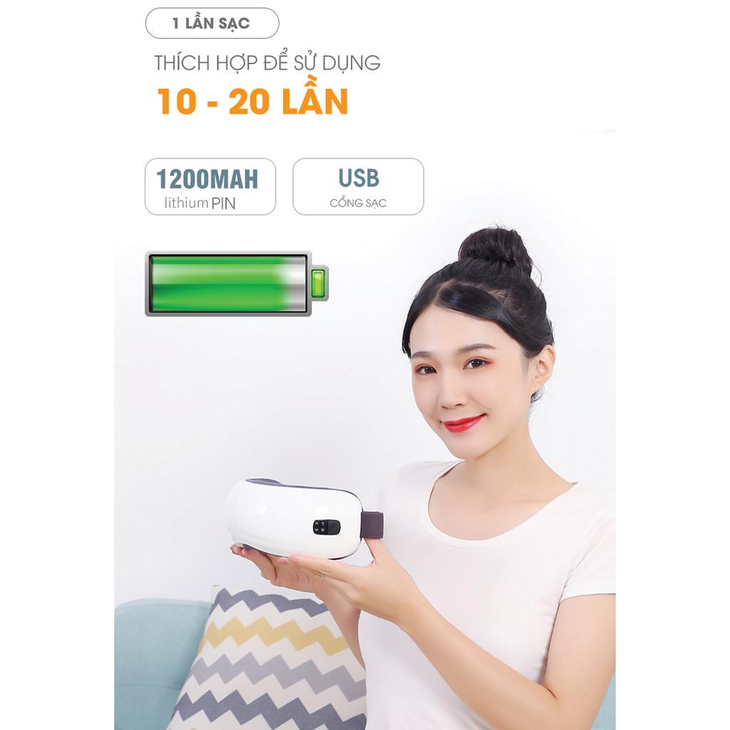 Máy Massage Mắt Tích Hợp Bluetooth Nghe Nhạc Thư Giãn Giảm Bọng Mắt, Thâm Mắt- 5 Chế Độ Massage Khác Nhau, Gấp Gọn 180°